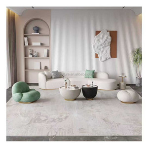 Conjunto de Sofás Seccionales Curvos de Tela Bouclé de Terciopelo Blanco Moderno para Villa, Apartamento, Hotel, Vestíbulo de Oficina, Sala de Estar, Eventos - Product Image 5