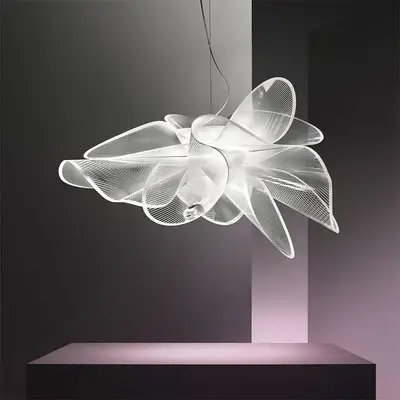 Italian designer bedroom chandelier modern simple living room dining room art creative LED mesh gauze cloud lamp pendant light