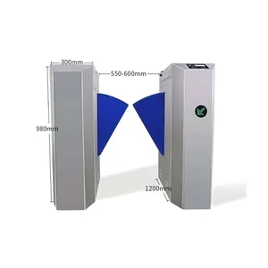 304 stainless steel hs code metro station oval shape access control automatic retractable double flap barrier