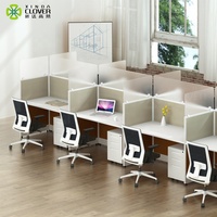 Working Station System Furniture Glass Partitions Two Seater Workstations Office Cubicle Partition