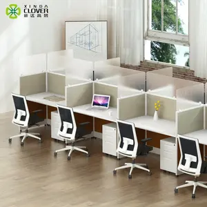 Working Station System Furniture Glass Partitions 2 Seater Workstations Office Cubicle Partition