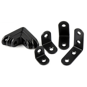 Supports d'angle noirs en acier inoxydable en forme de L à 90 degrés pour étagères, quincaillerie de meubles, ensemble de supports de montage - Product Image 5