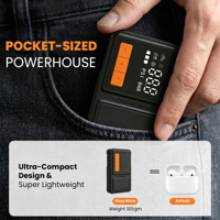 Gonfleur de pneus rechargeable, batterie polymère haute capacité, mini pompe à air sans fil avec affichage numérique, 1200 mAh, moniteur de pression des pneus