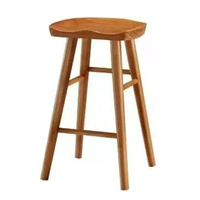 Tabourets de bar modernes minimalistes nordiques en bois massif, tabourets hauts pour usage commercial dans les bars, cafés, bureaux d'accueil et réceptions - ShanMu