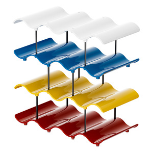 Wave Shaped Multi Tier Cup <b>Rack</b> 3 Layer Color Blocked Water Bottle Holder <b>Kitchen</b> Storage Organizer - Product Image 5