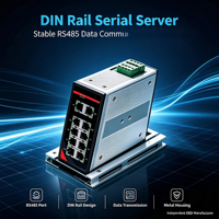 Serveur série industriel 8 ports DIN-Rail RS232/485 double Ethernet isolé galvaniquement 4DI/2DO Modbus RTU/ASCII TCP/UDP IIoT Dual