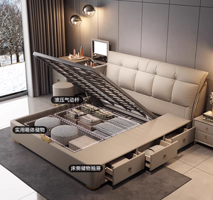 Cadre de <span class=keywords><strong>lit</strong></span> avec tiroirs de rangement, tiroirs intégrés et têtes de <span class=keywords><strong>lit</strong></span> pour <span class=keywords><strong>lit</strong></span> King Size, design <span class=keywords><strong>lit</strong></span> de mariage - Product Image 4