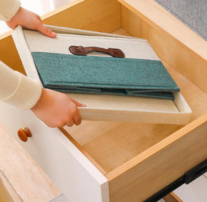 Stylish Closet Storage Box Cotton Linen Fabric Foldable <b>Basket</b> Cubes Organizer - Product Image 6
