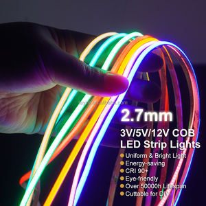 工厂定制5v 2.7毫米高RA COB柔性发光二极管条480发光二极管5w/<span class=keywords><strong>m</strong></span>节能全彩12V 24v发光二极管带景观IP20 - Product Image 2