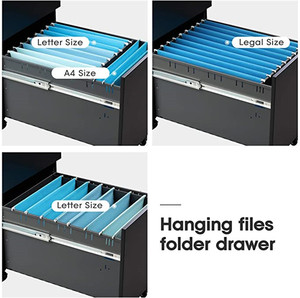 Nhà văn phòng tất cả các thép có thể khóa di động bệ Tủ hồ sơ với <span class=keywords><strong>2</strong></span> ngăn kéo tập tin cho A4 pháp lý và kích thước thư - Product Image 4