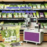 Machine d'emballage automatique sous film pour légumes et fruits frais, boissons, aliments, citrouilles, pousses de haricot, choux, concombres