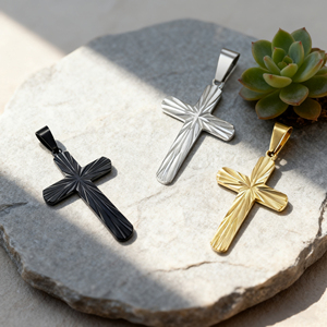 Collar de Cruz de Acero Inoxidable para Hombre, Estilo Vintage, con Colgante de Jesús Personalizado, Joyería - Product Image 1