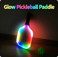 Ensemble de raquettes de pickleball à LED lumineuses : Comprend 2 balles à 40 trous et un sac en filet, directement de l'usine