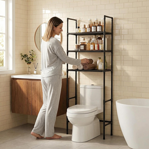 Estante de Almacenamiento Sobre el Inodoro, Organizador de Baño de Metal que Ahorra Espacio, Estante Independiente Sobre el Inodoro con Barandilla - Product Image 5
