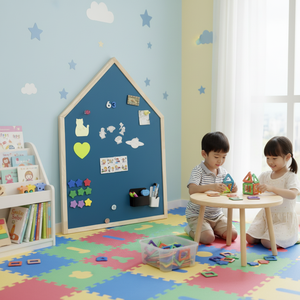 <span class=keywords><strong>Pizarra</strong></span> Magnética con Soporte <span class=keywords><strong>en</strong></span> Forma de Casa, <span class=keywords><strong>Pizarra</strong></span> de Dibujo de Madera Ecológica para Niños Preescolares, para Escribir y Dibujar - Product Image 1