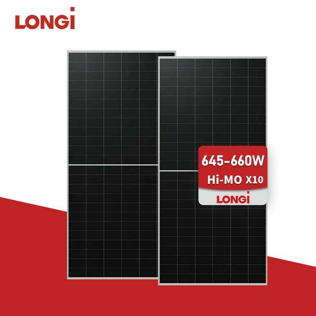 Home Use Hi-MO X10 Longi 645w 650w 660w New Monocrystalline Solar Panels Bifacial Solar Panel Battery Bank