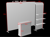 Cabine d'exposition modulaire portable 10x10 facile à assembler support de toile de fond en tissu de tension en aluminium présentoirs de salon commercial