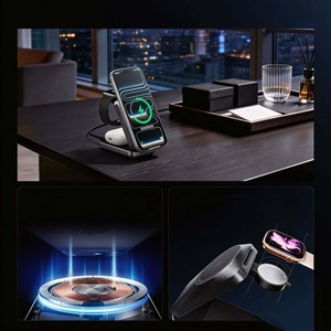 Foldable 3-in-1 Wireless Charging Station 25W Max Active Cooling Portable Multi Device Charger - Product Image 3