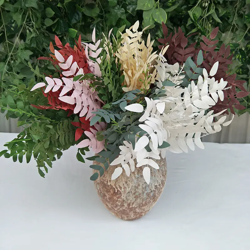 customized dried flower 56 cm Locust tree leaves branch try flowers and plants decorations for home wedding