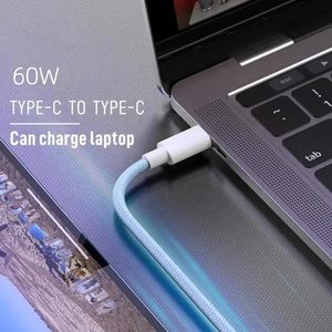 Nuevo Cable de Carga Rápida de Nailon Trenzado de 60w, Cable de Datos Tipo-C a Tipo-C para Teléfonos Inteligentes, Cobre Puro - Product Image 4
