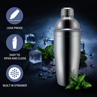 Set d'outils de bar en acier inoxydable avec kit de barman Cuillère à mélanger Margarita Drink Jigger 25 oz Muddler