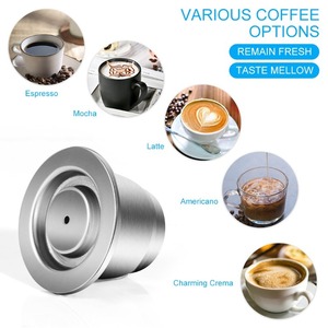 Cápsulas de café de acero inoxidable Cafetera Pod Filtros <span class=keywords><strong>Taza</strong></span> 0,13 oz Capacidad para Nespresso U CitiZ <span class=keywords><strong>Pixie</strong></span> Le Cube Maestria Lattis - Product Image 4