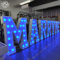 Venta al por mayor de metal de 4 pies en alquiler de 3 pies números LED letras marquesina