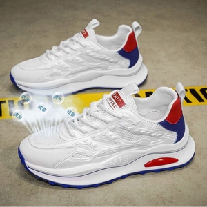 Chaussures <span class=keywords><strong>de</strong></span> sport décontractées haut <span class=keywords><strong>de</strong></span> gamme pour hommes 2025, respirantes, blanches, anti-odeur, en maille coréenne, style basketball - Product Image 2