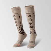 Chaussettes de ski en laine Chaussettes d'hiver pour le camping en plein air, l'alpinisme et la neige Chaussettes longues de sport de compression chaudes et épaissies