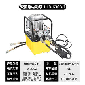 Pompe hydraulique électrique à double circuit HHB-630B-I, électrovanne électrique ultra haute pression avec pédale, pompes hydrauliques - Product Image 5