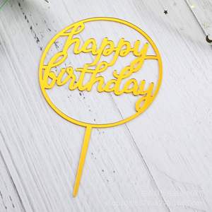 Adornos Acrílicos Dorados para Pasteles y Cupcakes, 24 Diseños, Paquete <span class=keywords><strong>de</strong></span> 10 Unidades, Decoraciones <span class=keywords><strong>de</strong></span> Feliz Cumpleaños, <span class=keywords><strong>Precio</strong></span> Económico - Product Image 3
