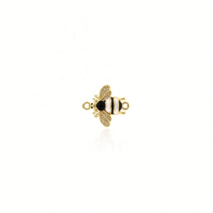 Abalorios personalizados de animales DIY al por mayor, chapados en oro de 14K con circonita cúbica, conector permanente de circonita para pulseras y collares de mujer - Product Image 3