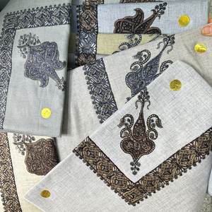 Shemagh Keffiyeh Masar de luxe en polyester, brodé de fleurs, hijab islamique, style Yémen, Jordanie, Arabie Saoudite, 50x50 - Product Image 3