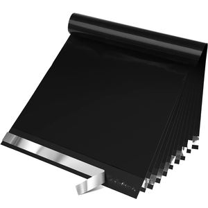 Enveloppes en polyéthylène GTU noires 6x9 pouces 0,5 mil d'épaisseur 100 pièces auto-adhésives gaufrage/débosselage personnalisables sacs d'expédition pour vêtements - Product Image 2