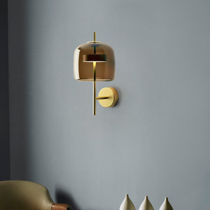 Lámpara de pared de cristal moderna E27 con interruptor LED para dormitorio, pasillo, estudio, diseño nórdico, iluminación decorativa - Product Image 2