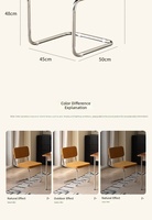 Chaise de salle à manger de style vintage, tissu extra-épais, dossier souple, chaise design, chaise de bureau courbée, durable et confortable