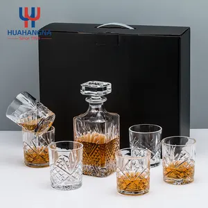 Premium Custom Engraved Personalized Glass Whiskey Decanter Set With Whisky Glasses In Luxury Gift Box For Wedding Anniversary