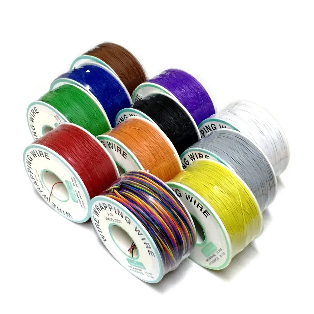 30AWG 0,5mm PCB Fying Jumper Wire OK Line Wrapping Wrap Flexible Isolierung Verzinnt 250 Meter 820FT Einzel leiter