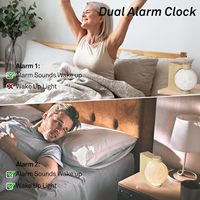 Réveil intelligent pour chambre à coucher, lumière du soleil, lumière de nuit, horloge, lumière de réveil pour enfants et adolescents, générateur de bruit blanc