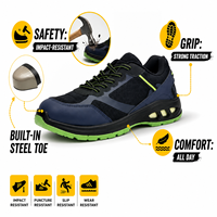 Bottes de travail AOXIANG personnalisées en maille tricotée, antidérapantes, légères, de sécurité, antistatiques, avec embout en acier, pour chantier d'automne