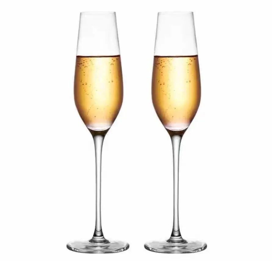 Grosir Memimpin Gratis Modern Elegan Kristal Menyesuaikan Champagne Seruling Kaca Hadiah untuk Pernikahan