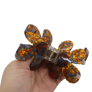 סיכת שיער בגווני פרחים בצבעי חומצה אצטית, קליפס כריש אלגנטי לקליעת שיער יומיומית, קליפס לקוקו - Product Image 4