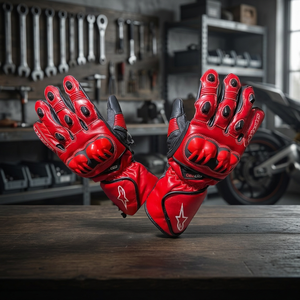 Gants de moto en cuir à doigts complets, noirs et verts, respirants, compatibles écran tactile, unisexes, équipement de protection pour le cyclisme, fermeture auto-agrippante - Product Image 3