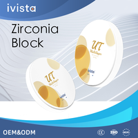 Bloc de zircone Ivista UT haute transparence, résistance 650 MPa, disque céramique multicouche pour couronne antérieure, laboratoire dentaire