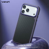 Étui VAWI L188 pour iPhone 18 17 16 15 Pro Max en fibre de carbone, antichoc, protection magnétique, design luxueux