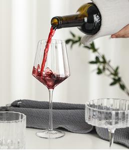 클래식 아메리칸 스타일 꽃 튤립 와인잔 크리스탈 글라스 301-400ml 용량 버건디 & 레드 호텔용 - Product Image 2