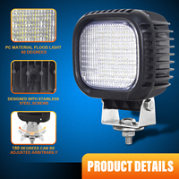 Projecteur de travail LED OEM à faisceau large 5 pouces 40W IP67 étanche 4000 lumens, faisceau large/spot pour tracteurs, excavatrices, camions miniers