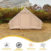 Tente de camping gonflable 4-6 personnes, haute performance, imperméable, coupe-vent, facile à installer, 4 saisons, en tissu Oxford.