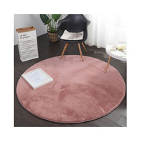 Tapis en fausse fourrure de lapin, tapis rond en peluche haute densité, réduction du bruit, tapis de sol antidérapant, gris, rouge