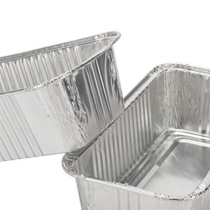<b>Disposable</b> Aluminum Foil Lunch Box 2 Lbs Rectangular For <b>BBQ</b> Baking Takeout Silver - Product Image 3